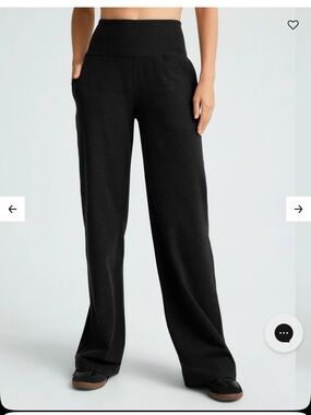 Beyond Yoga Spacedye™ Laid Back Wide Leg Pant 29" Darkest Night Medium